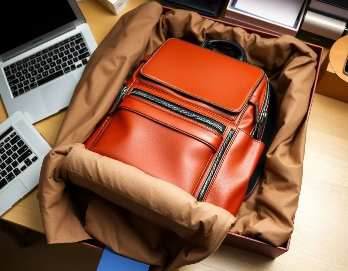 Luxury Leather Laptop Backpack