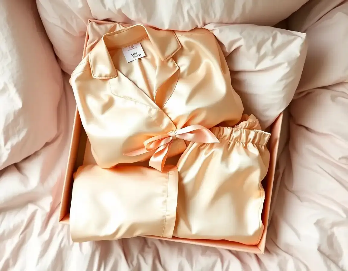 Seiden-Nachtwäsche Set als gemütliches Geschenk für Frau