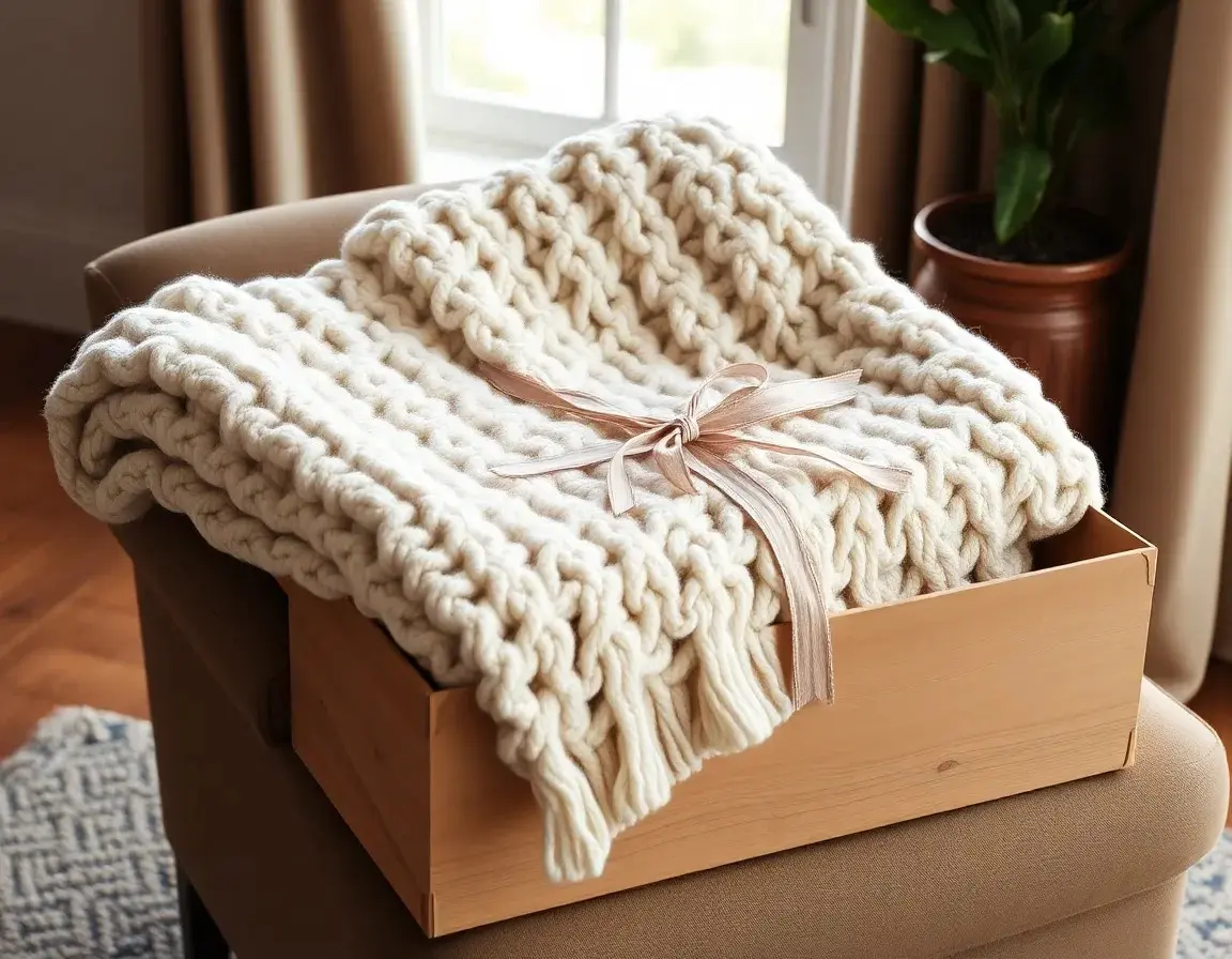 Kuschelige Strickdecke für die Couch