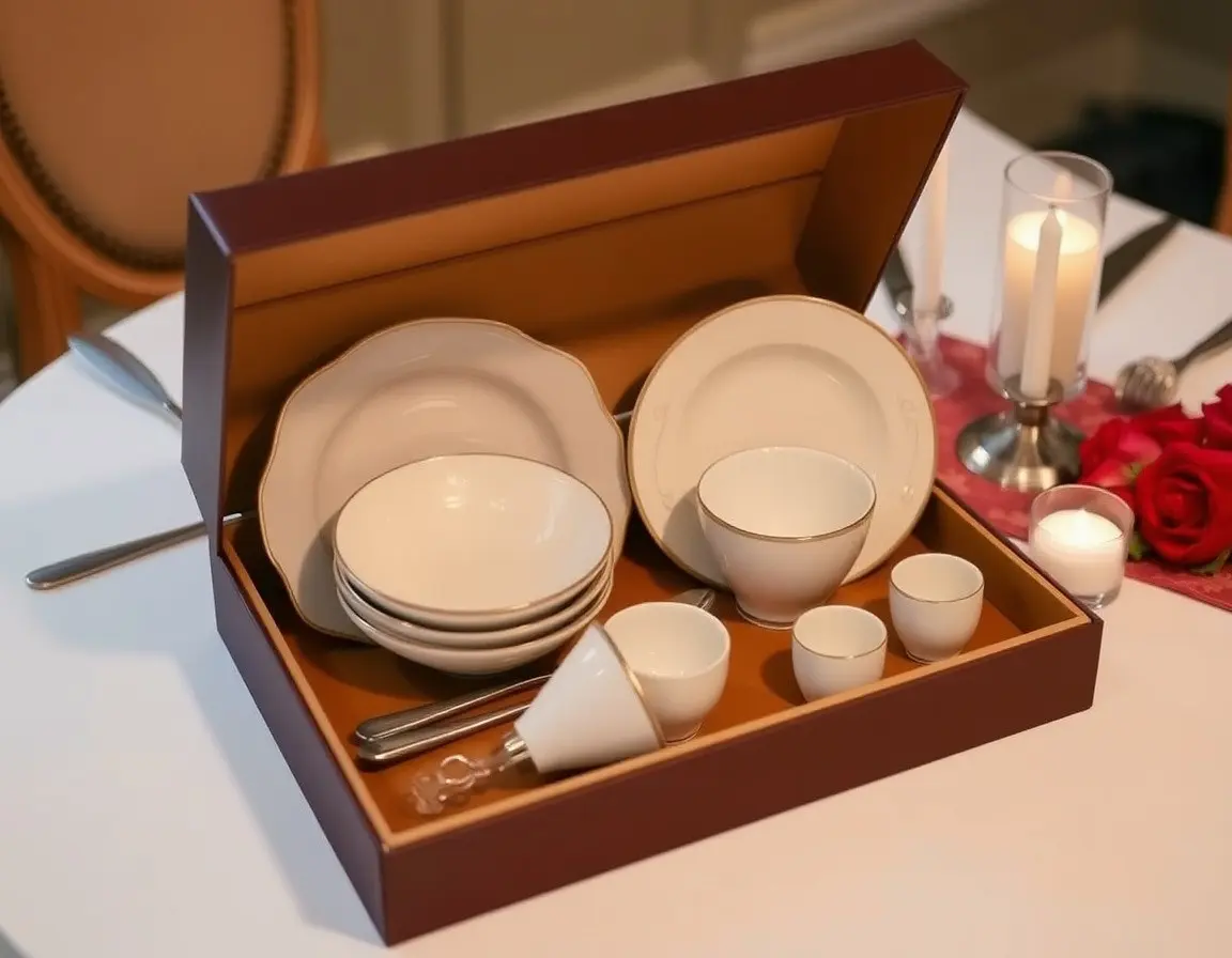 Dinnerware Set für zwei zum Hochzeitstag