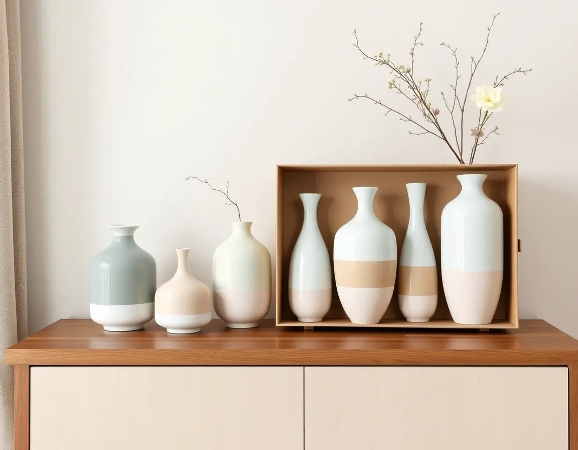 Keramik-Vasen-Set im nordischen Stil