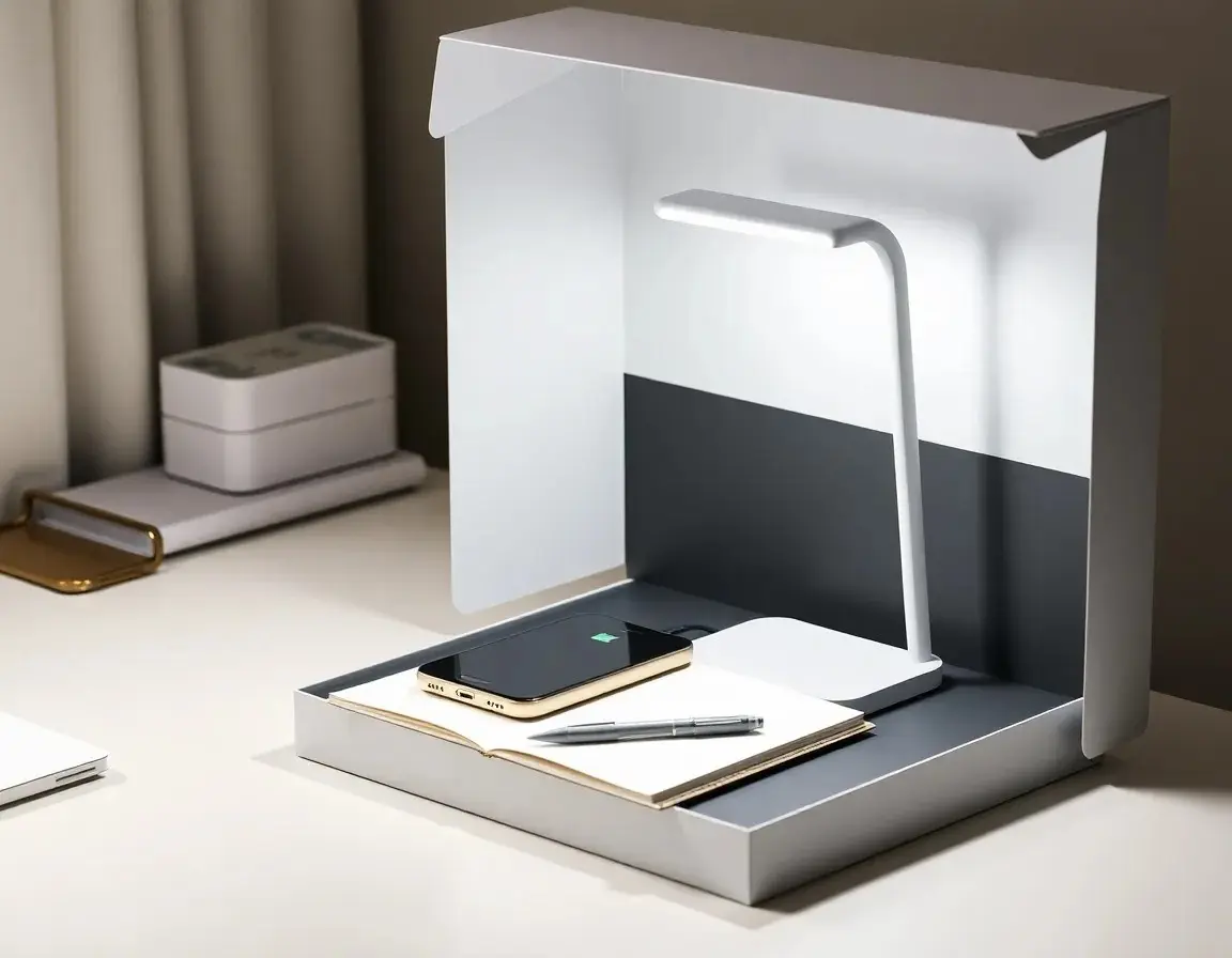 Smart LED Schreibtischlampe mit kabellosem Ladegerät