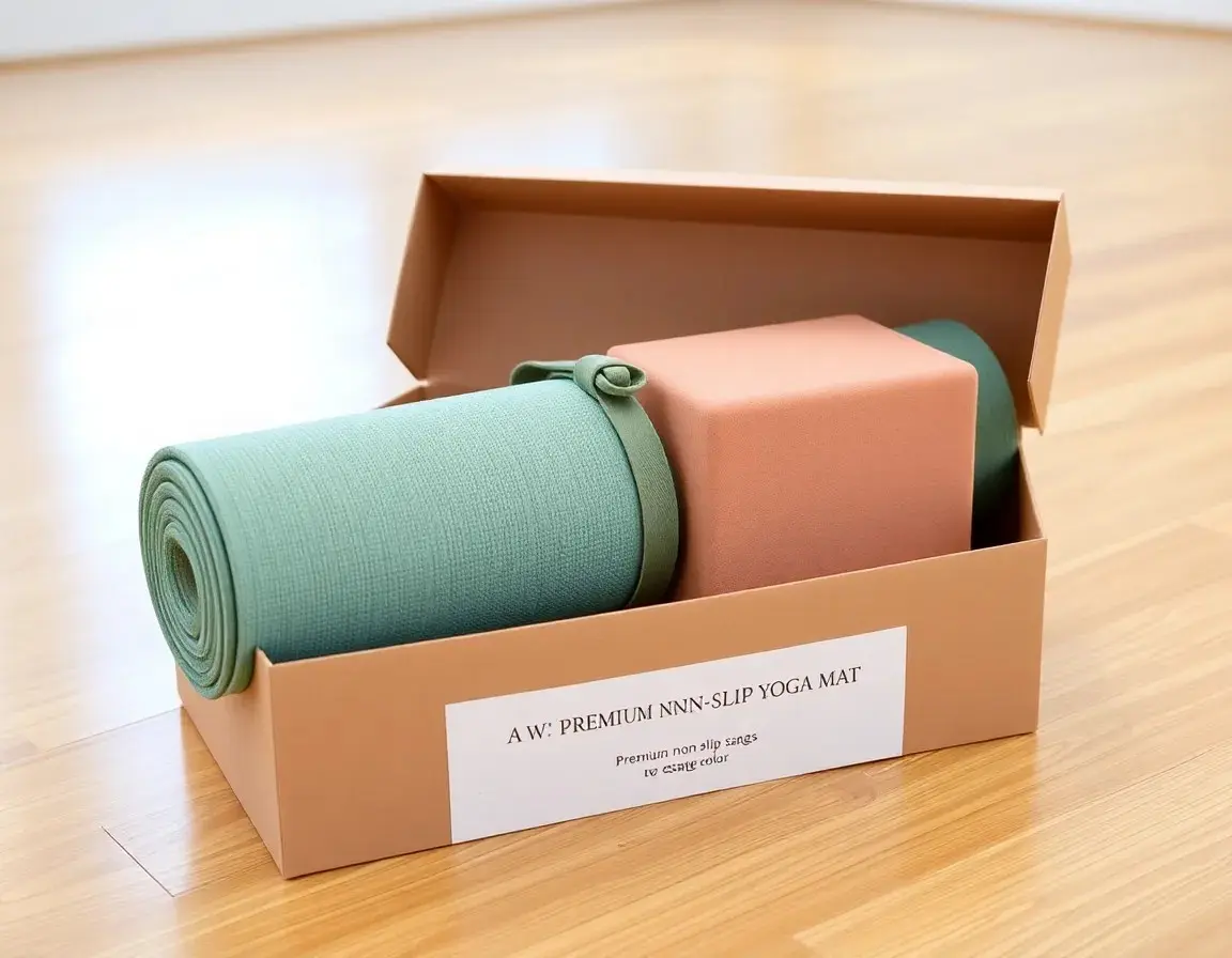 Premium Anti-Rutsch Yogamatte mit Block und Gurt