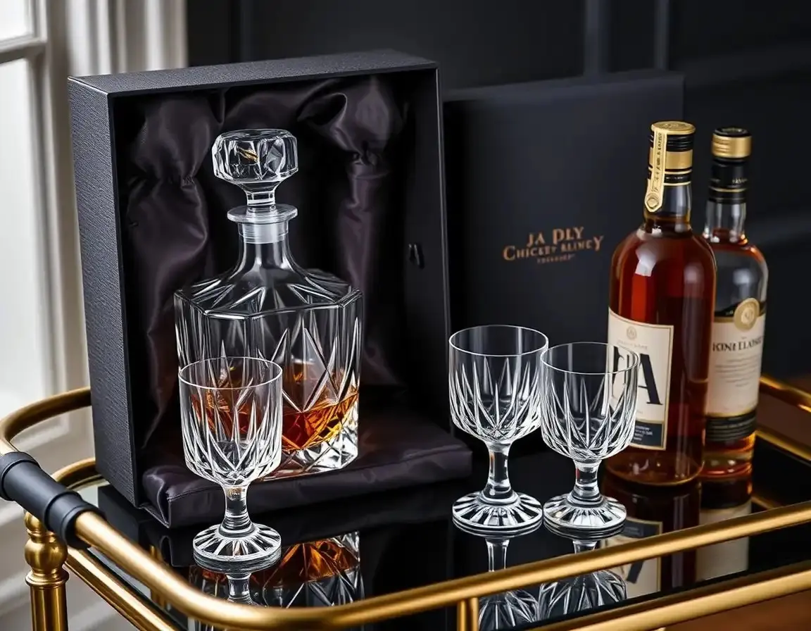 Premium Kristall-Whiskey-Dekanter-Set mit Gläsern