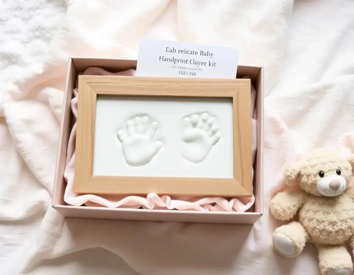 Baby Handprint Footprint Clay Kit with Photo Frame