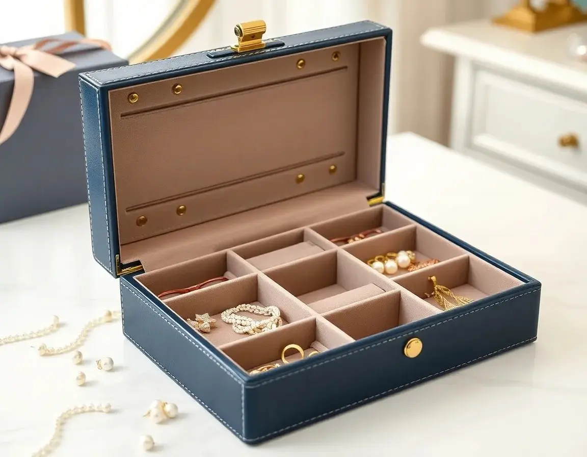 Luxuriöse Leder Schmuckschatulle