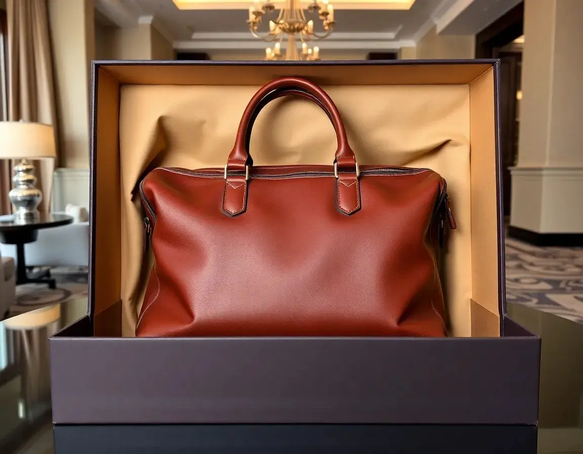 Vollleder Weekender Reisetasche