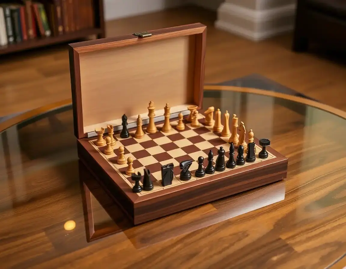 Magnetisches Schachspiel aus Holz