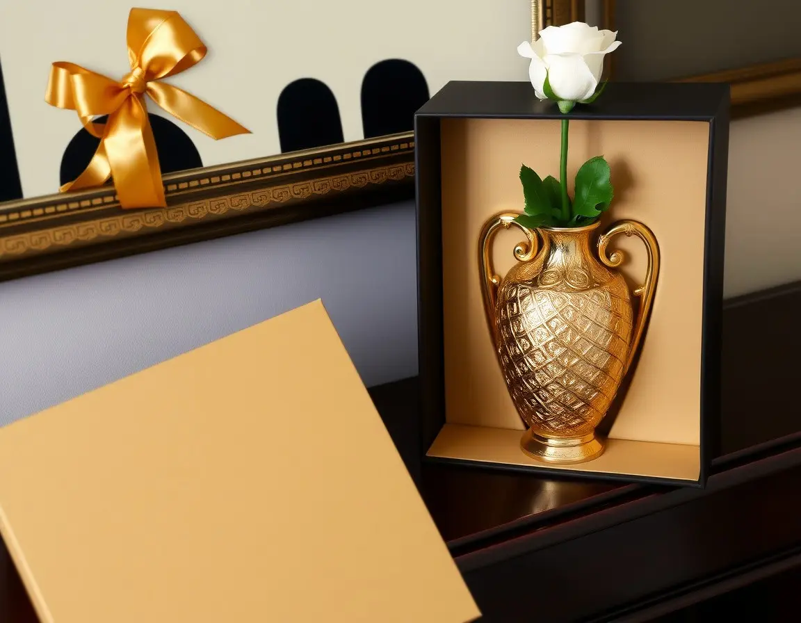 Elegante vergoldete Keramik-Dekovase