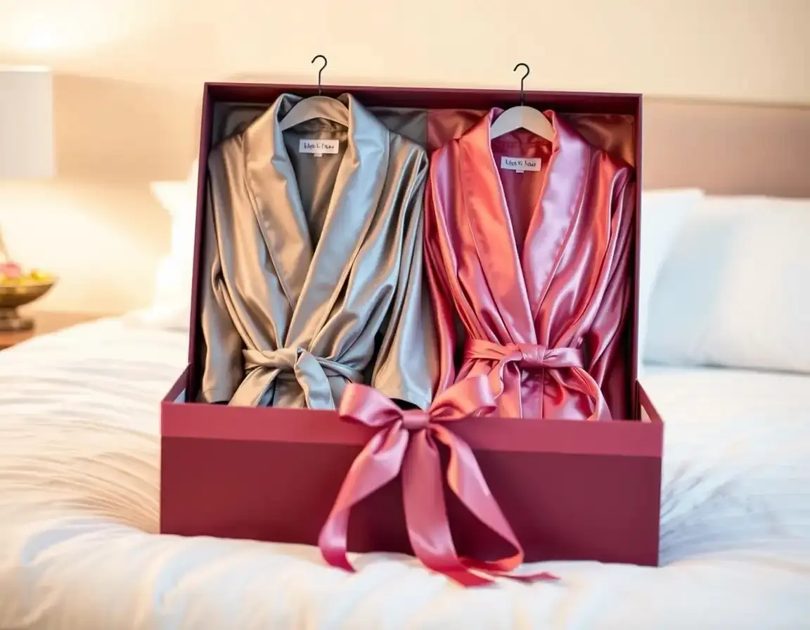 Passende Luxus-Seidenroben