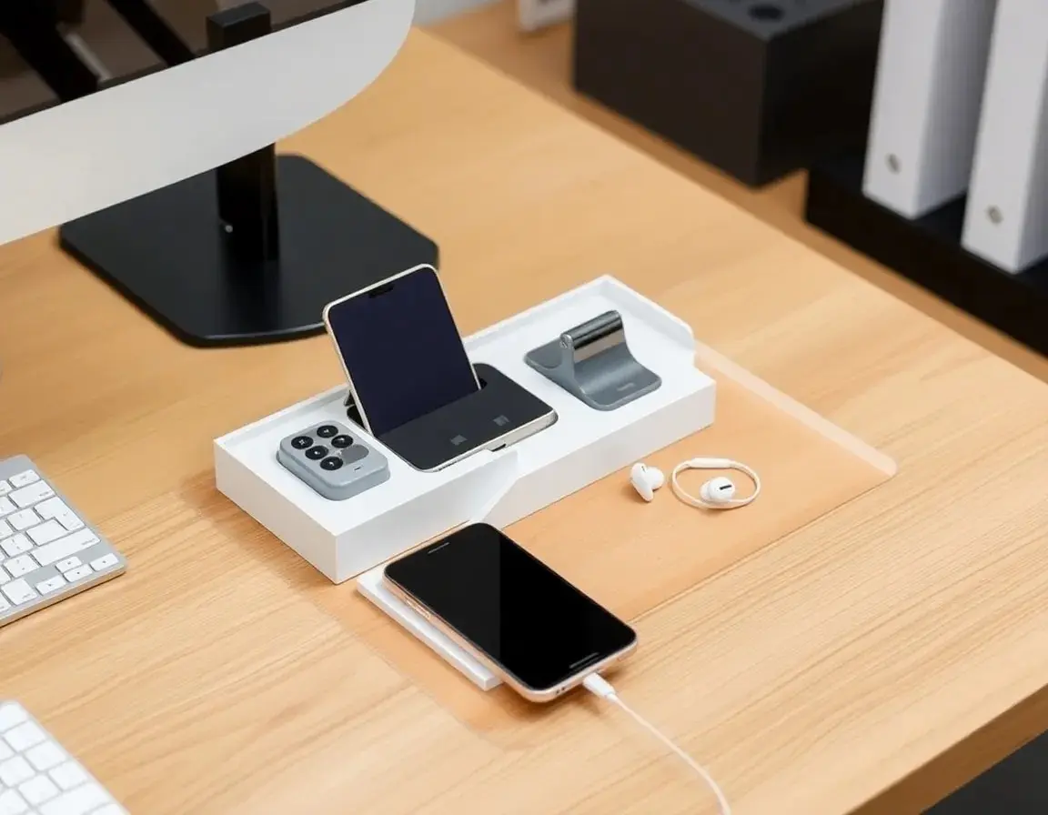 Multi-Device Kabellose Ladestation und Schreibtisch-Organizer