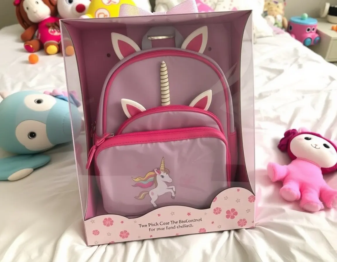 Stylish Unicorn Backpack and Pencil Case Set