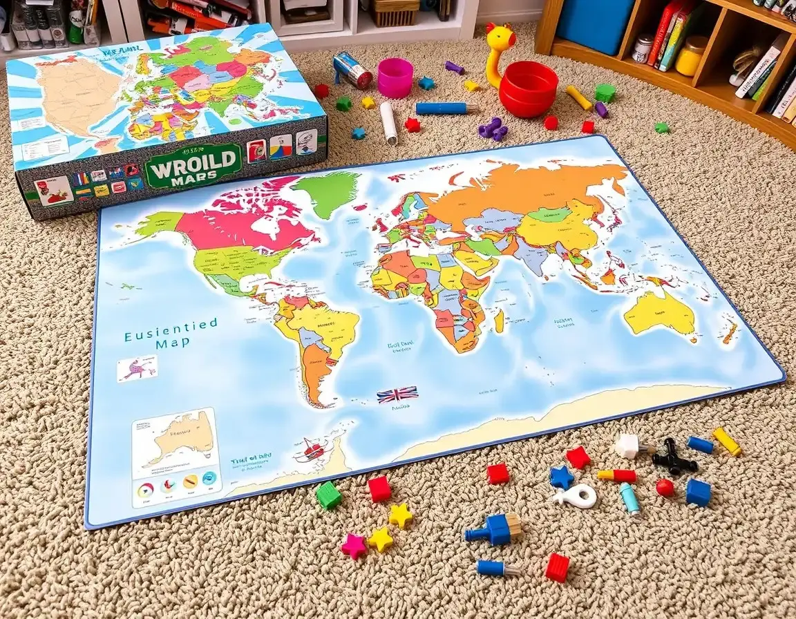 Educational World Map Puzzle Set