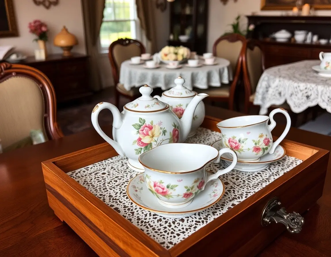 Handbemaltes Keramik-Teeservice