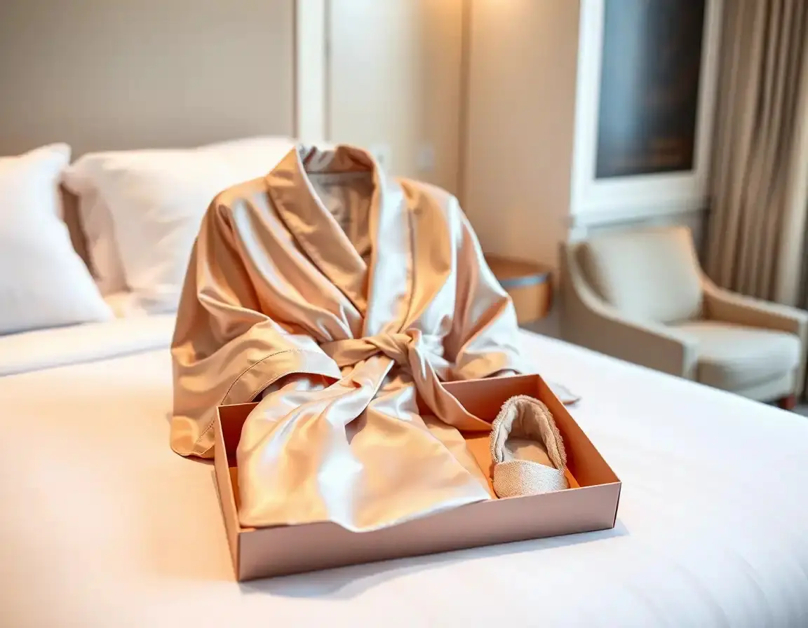 Seidenroben- und Hausschuh-Set