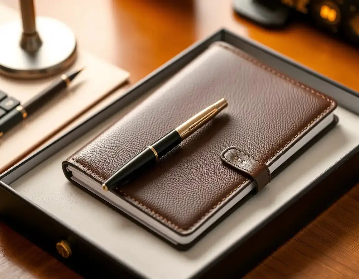 Luxury Fountain Pen and Leather Notebook Set