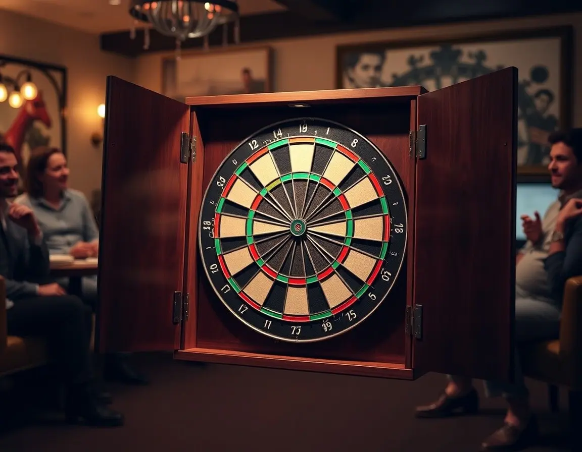 Professional Bristle Dartboard with Cabinet