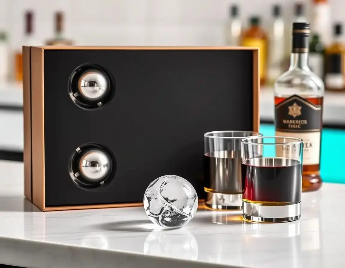 Stainless Steel Ice Ball Maker with Glasses