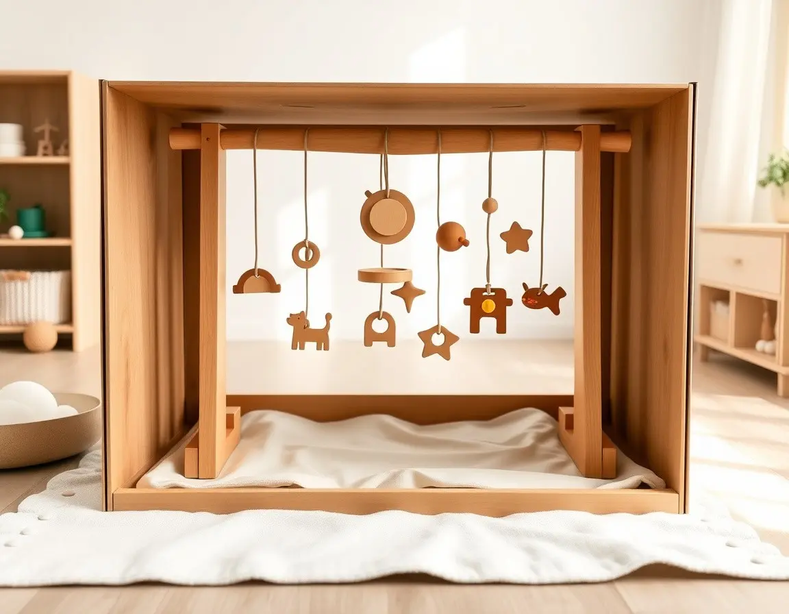 Hölzernes Montessori Baby Activity Gym