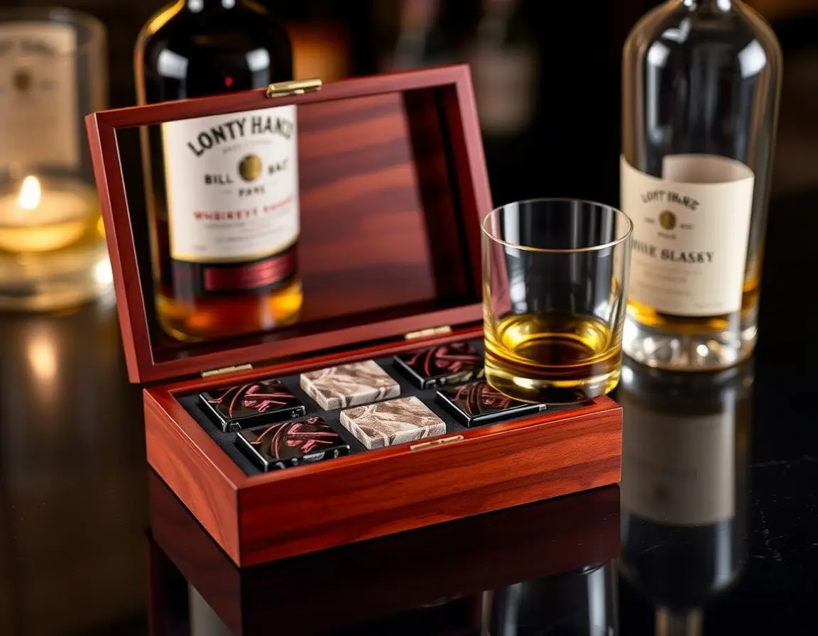 Whiskey-Steine und Glas-Set für Genießer