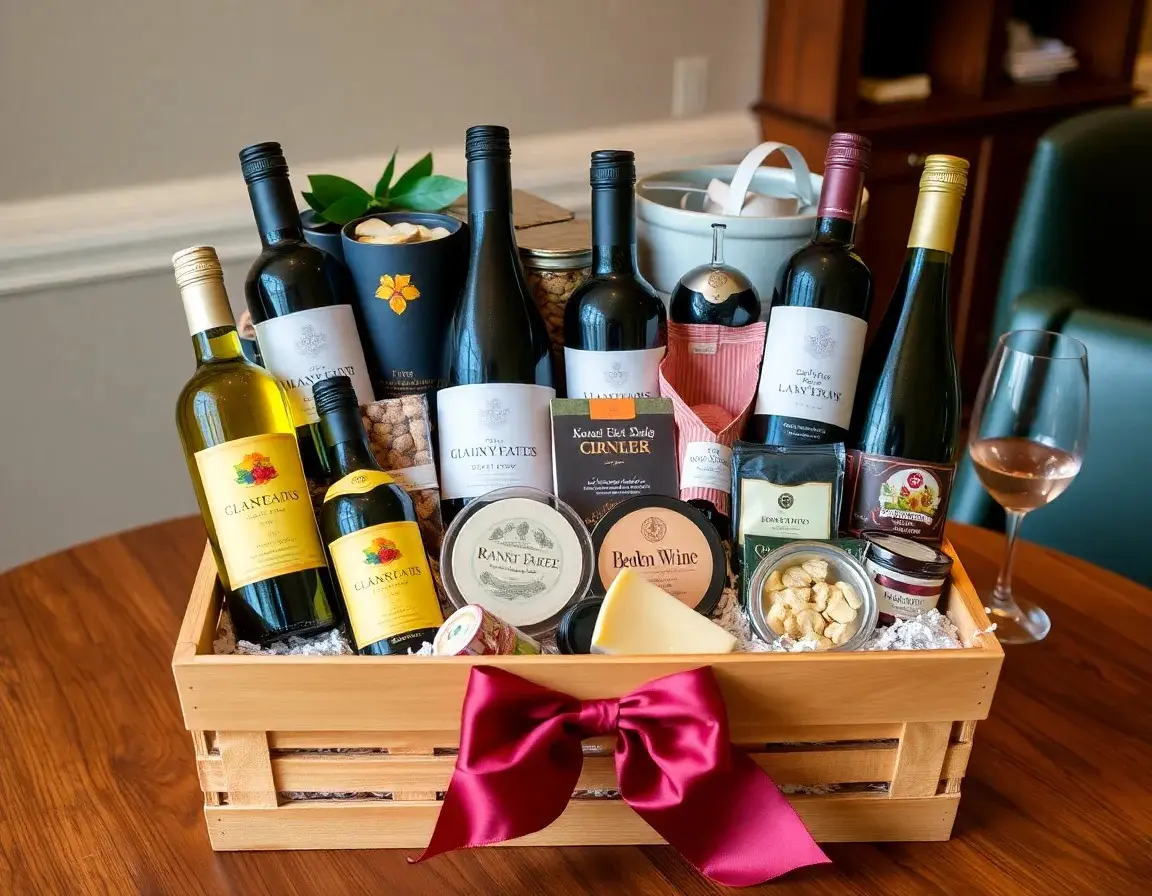 Gourmet-Geschenkkorb mit Delikatessen