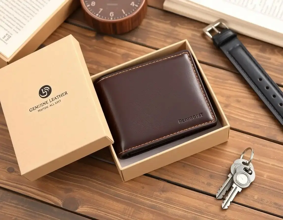 Klassische Ledergeldbörse mit RFID-Schutz