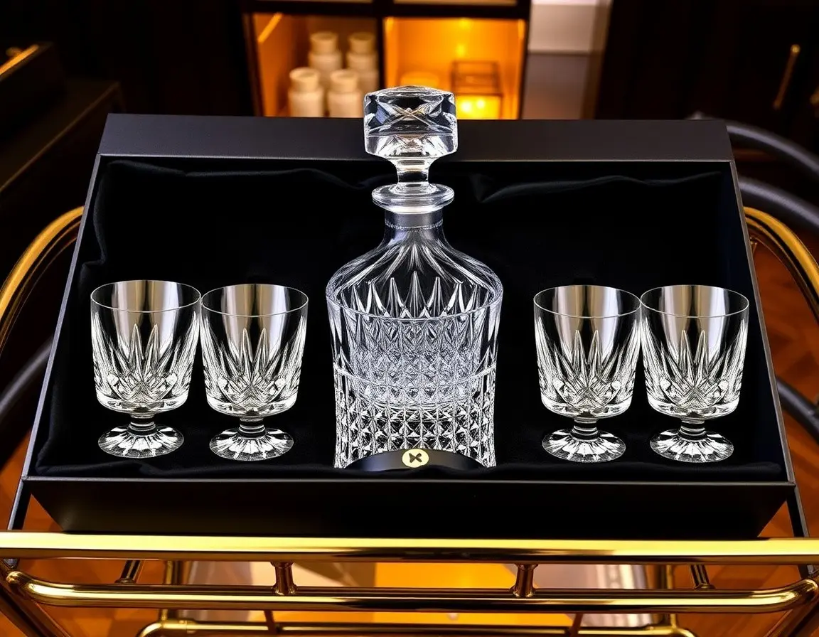 Kristall-Whiskey-Dekanter & Gläser-Set
