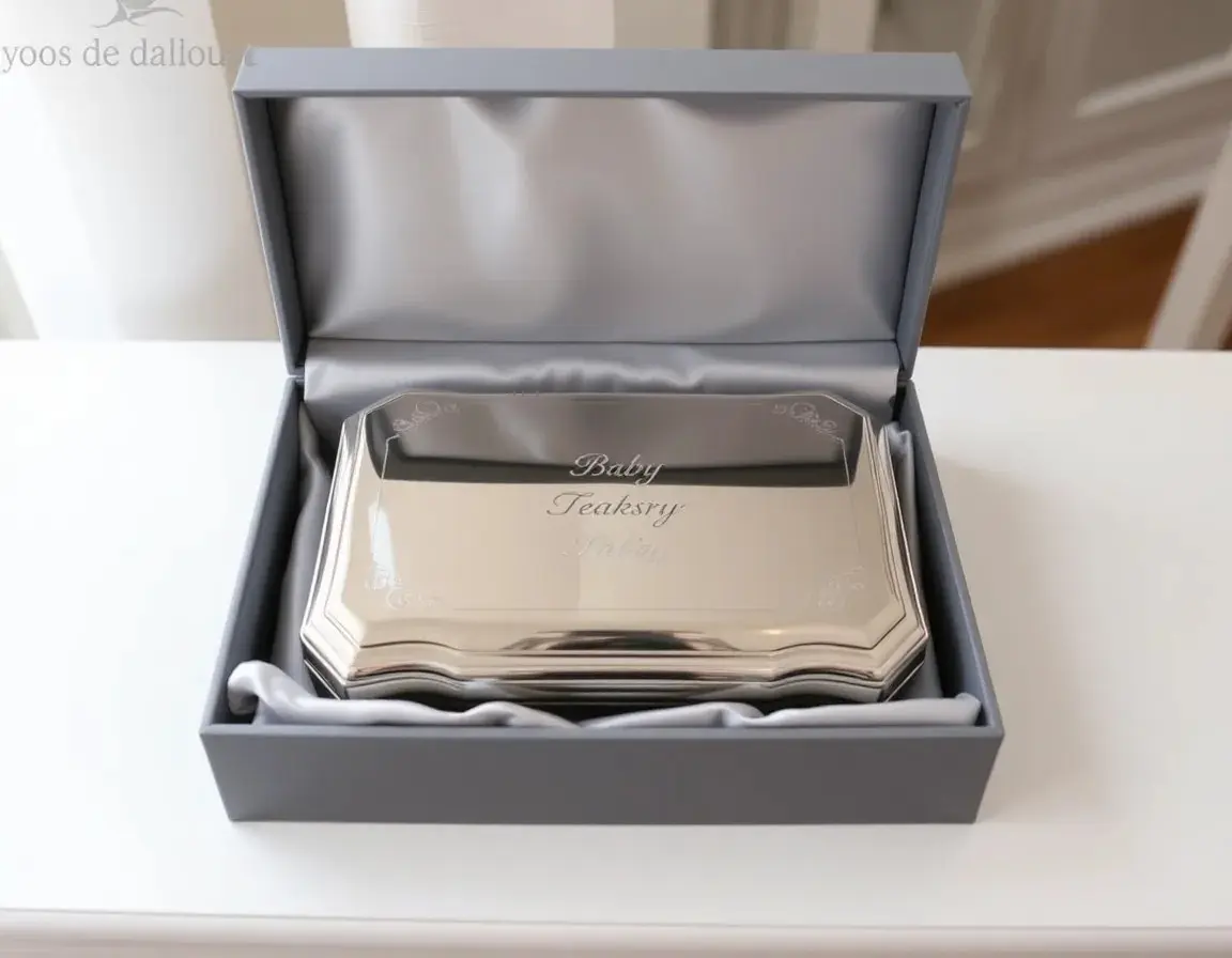 Versilberte Baby-Erinnerungsbox