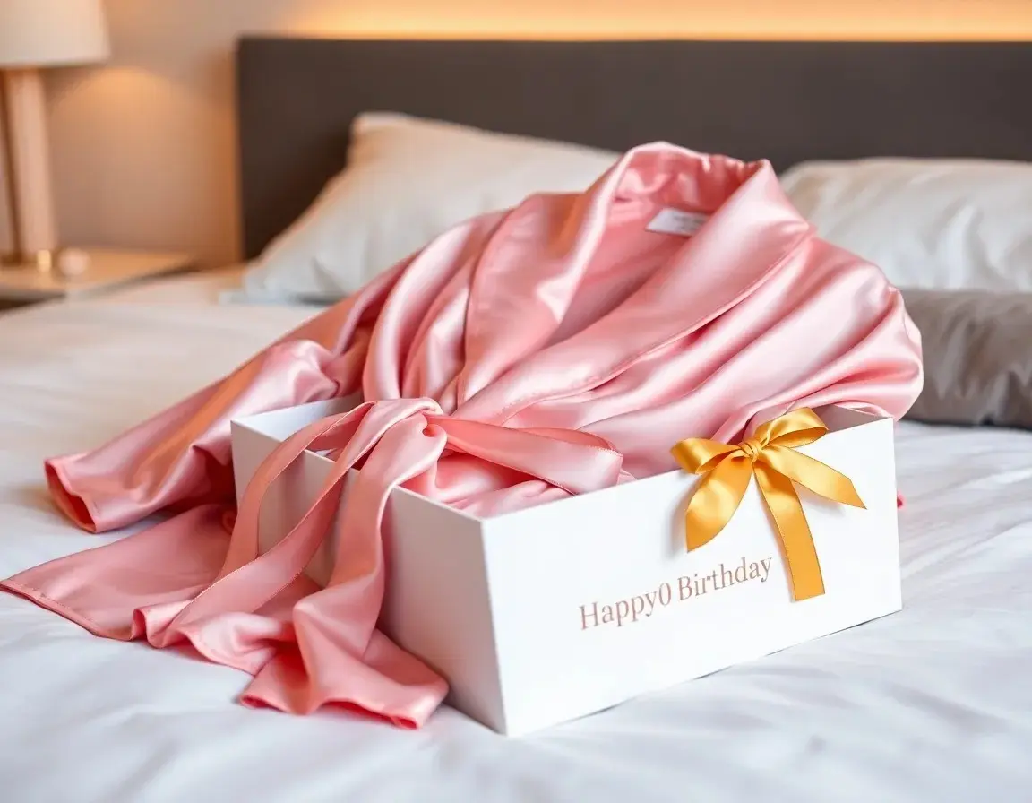 Seidensatin Morgenmantel-Set