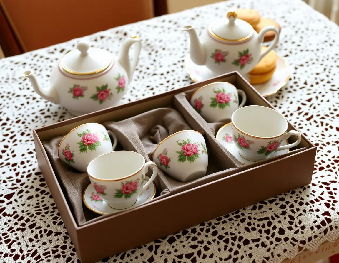 Elegantes Porzellan Tee-Set als Geschenk für Teeliebhaberinnen