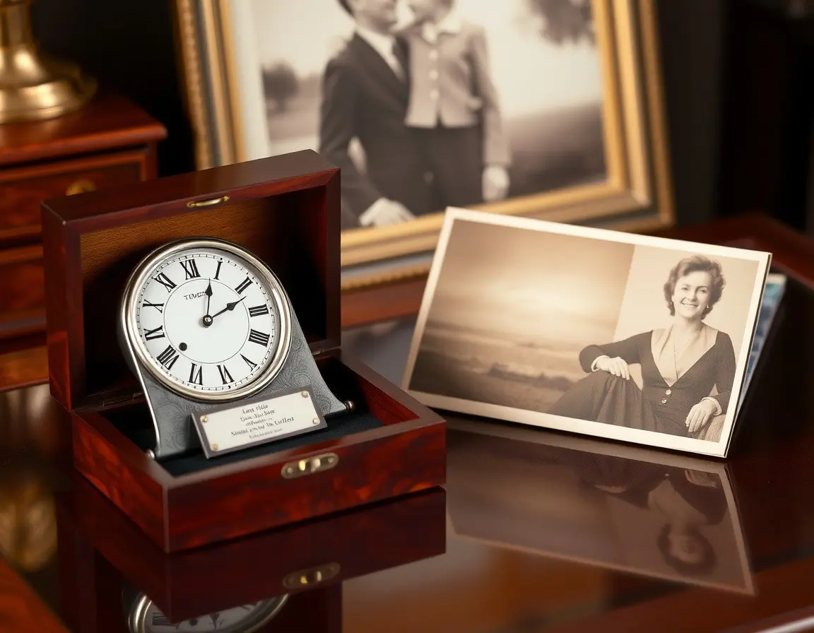 Dekorative Schreibtischuhr im Antik-Stil