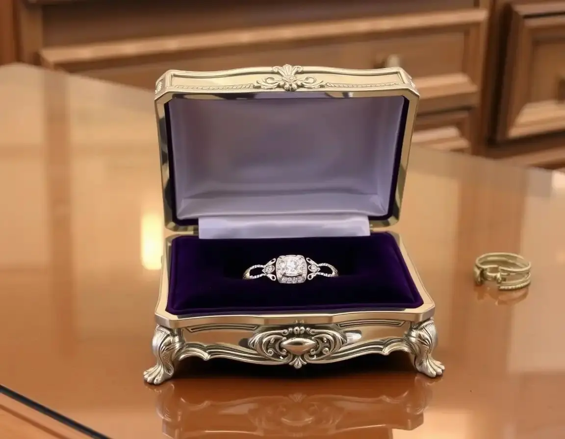 Versilberte Schmuckschatulle mit Gravur zum 70. Geburtstag