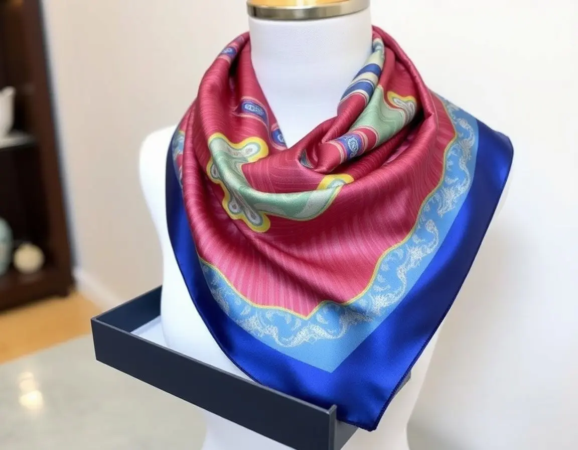 Luxuriöser Seidenschal mit handgerollten Kanten