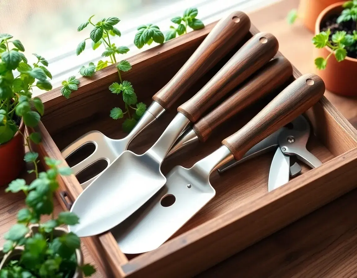Ergonomisches Gartenwerkzeug-Set aus Edelstahl
