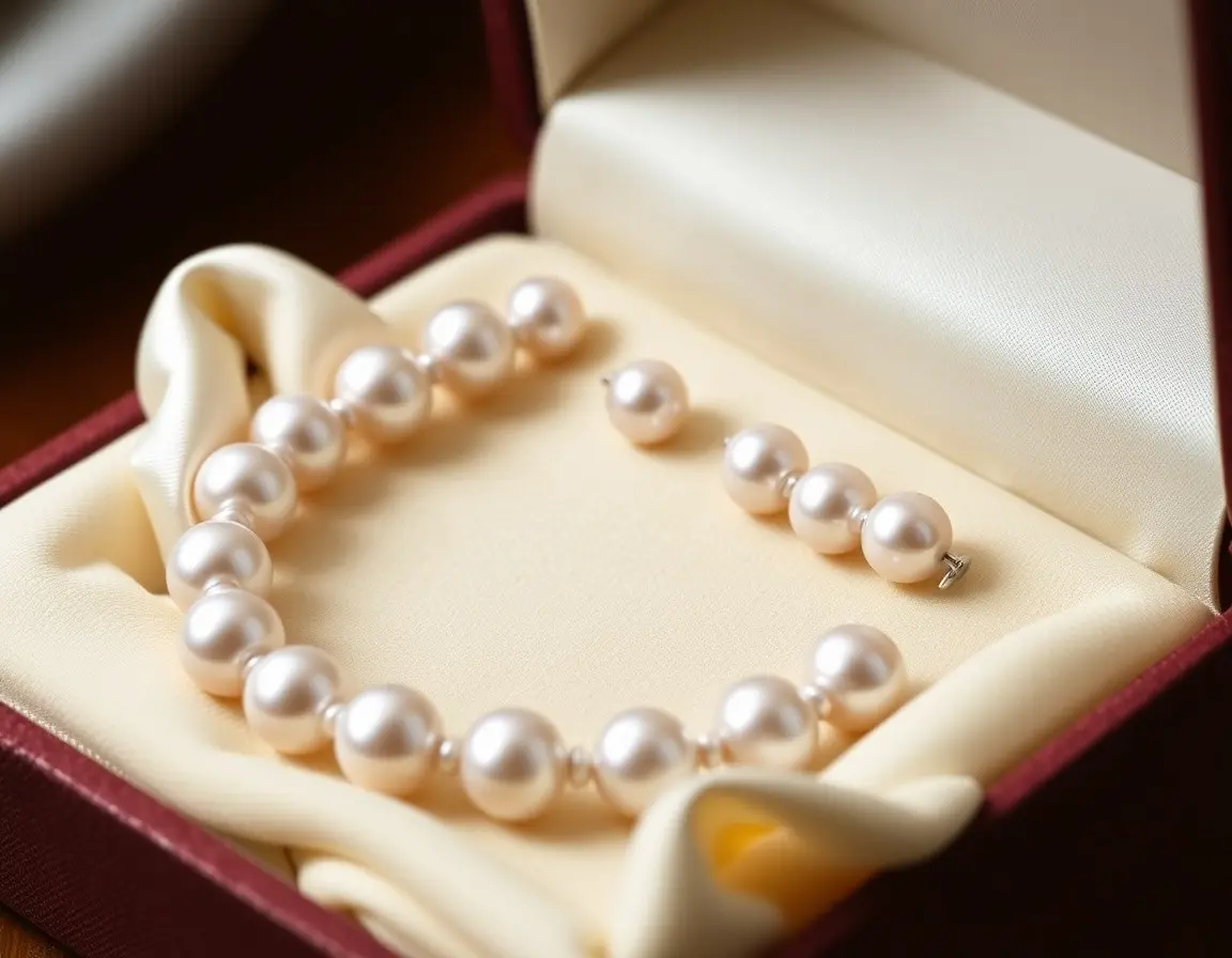 Zuchtperlen-Set: Halskette & Ohrringe