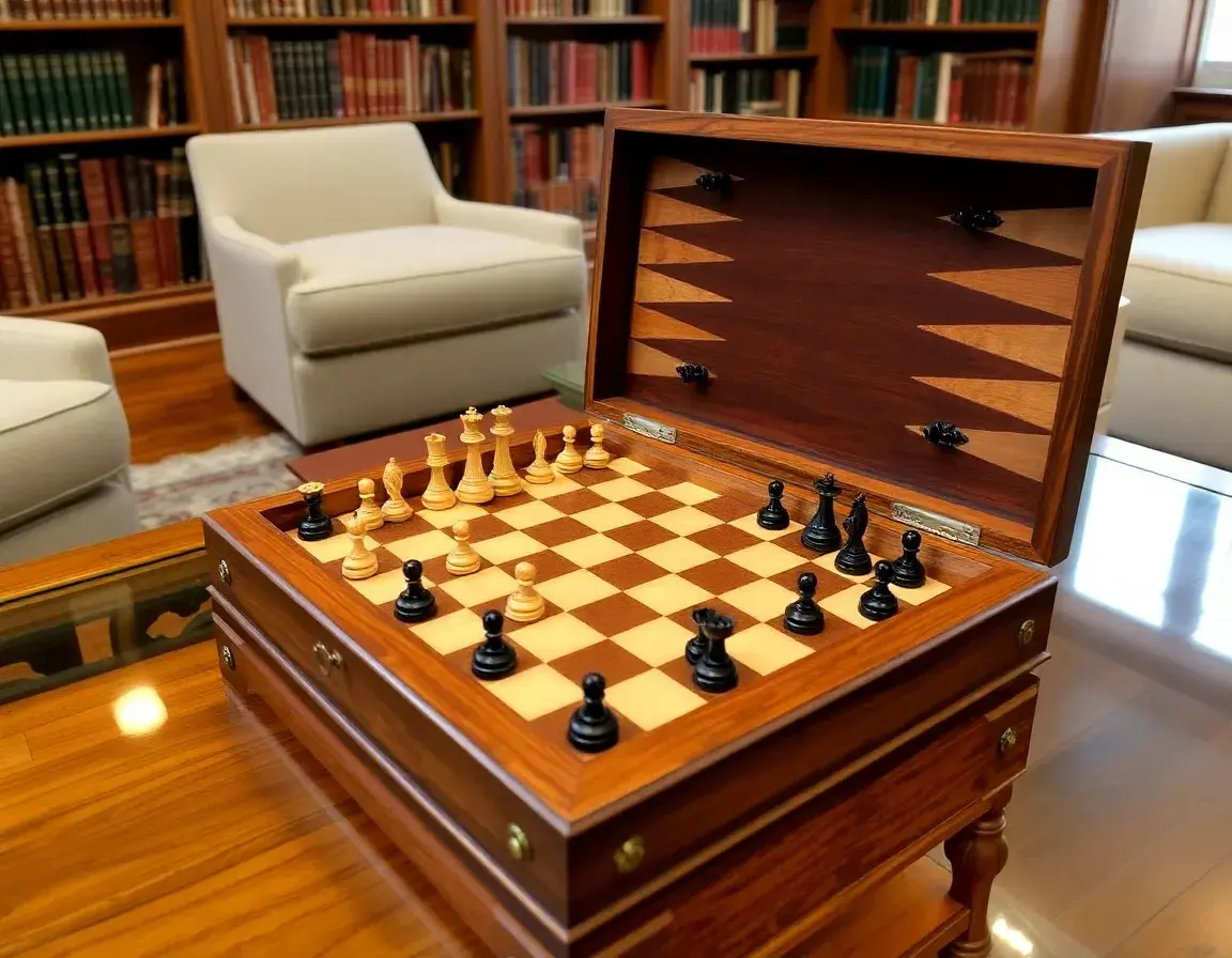 Klassisches Schach- oder Backgammon-Set