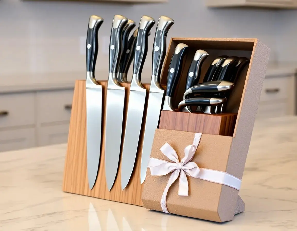High-Quality Stainless Steel Knife Set with Block