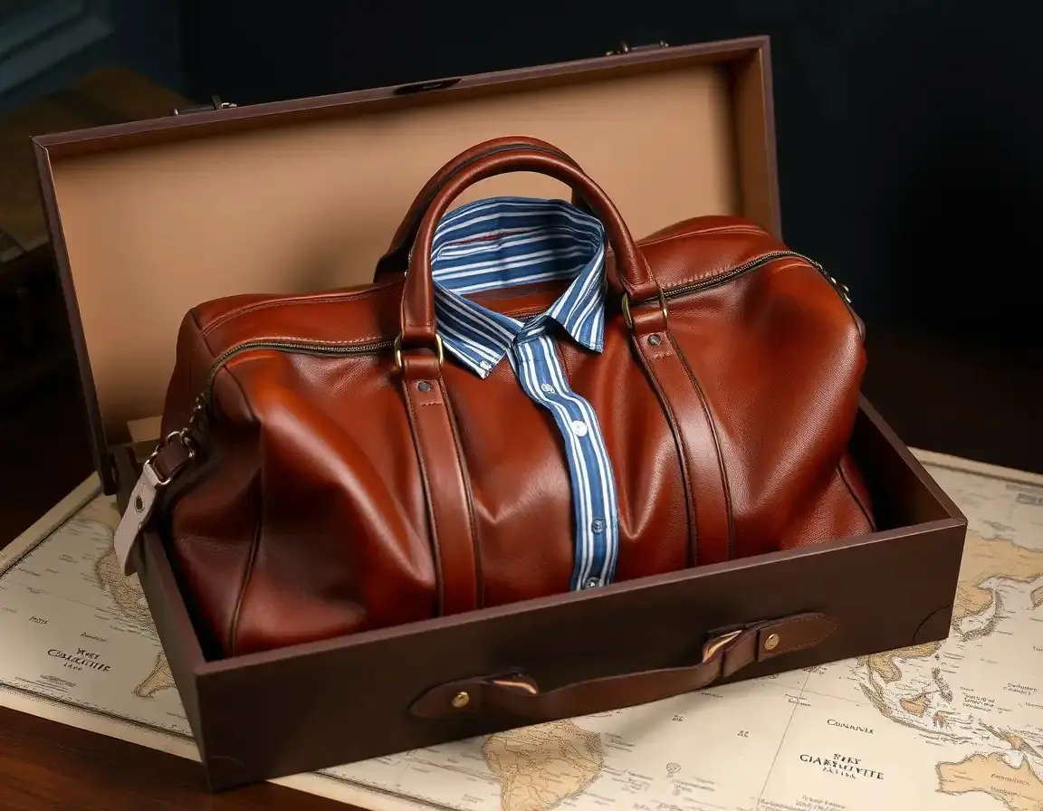 High-Quality Leather Travel Bag Duffel