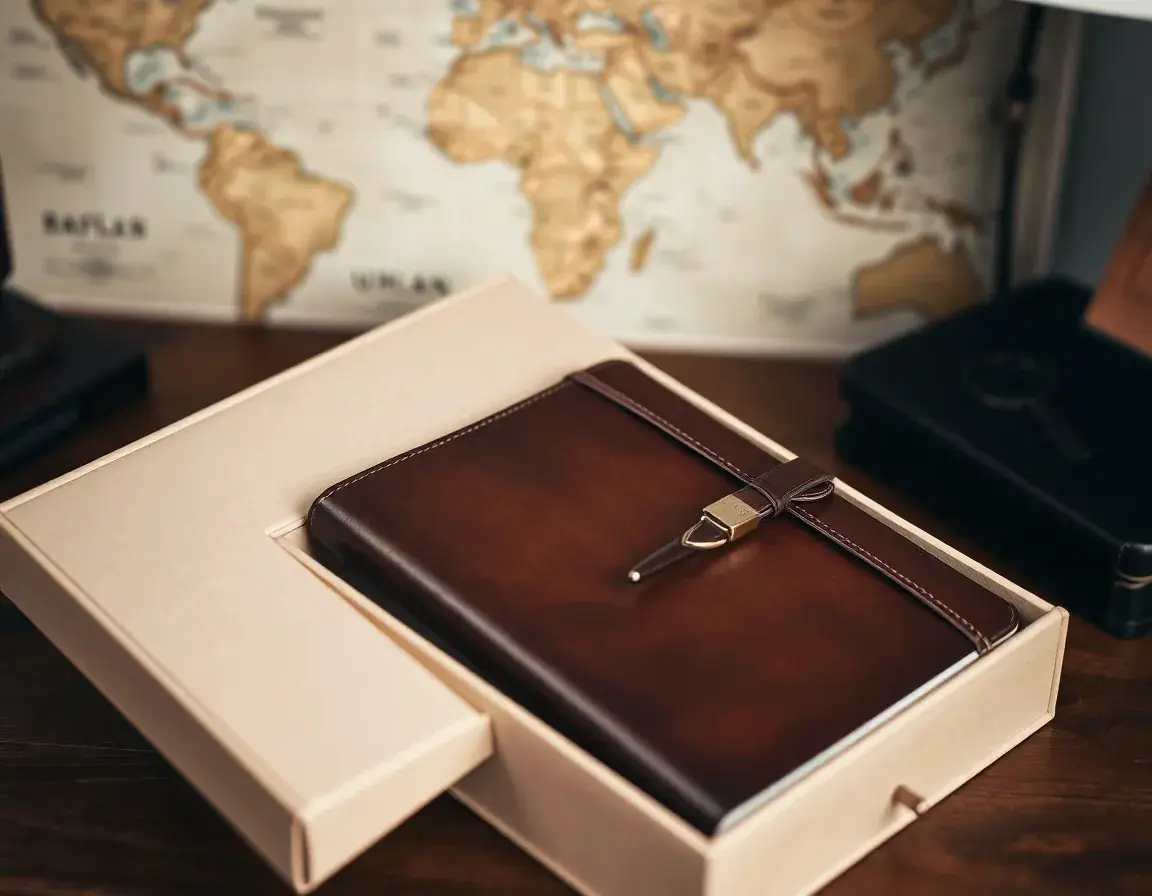 Premium Travel Journal und Stift-Set