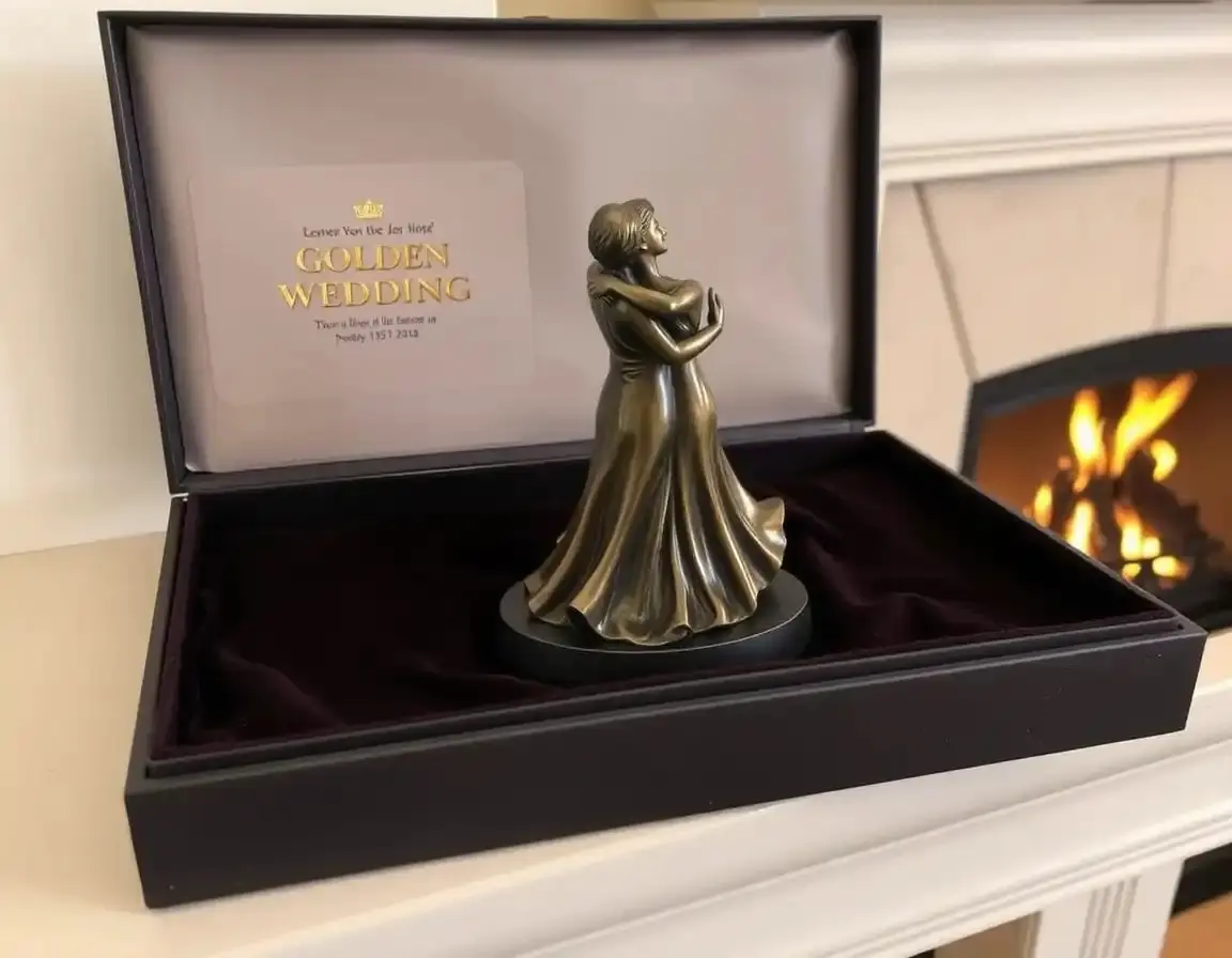 Bronze Sculpture of Embracing Couple