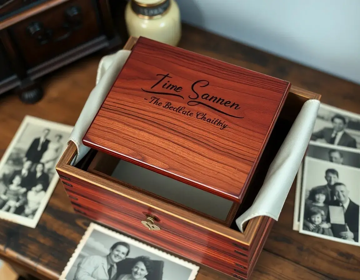 Gravierte Holz-Erinnerungsbox
