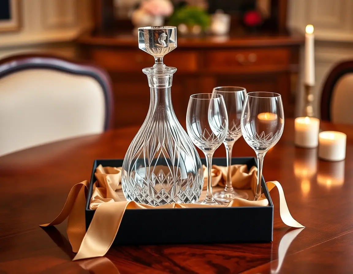 Elegant Crystal Wine Decanter Set