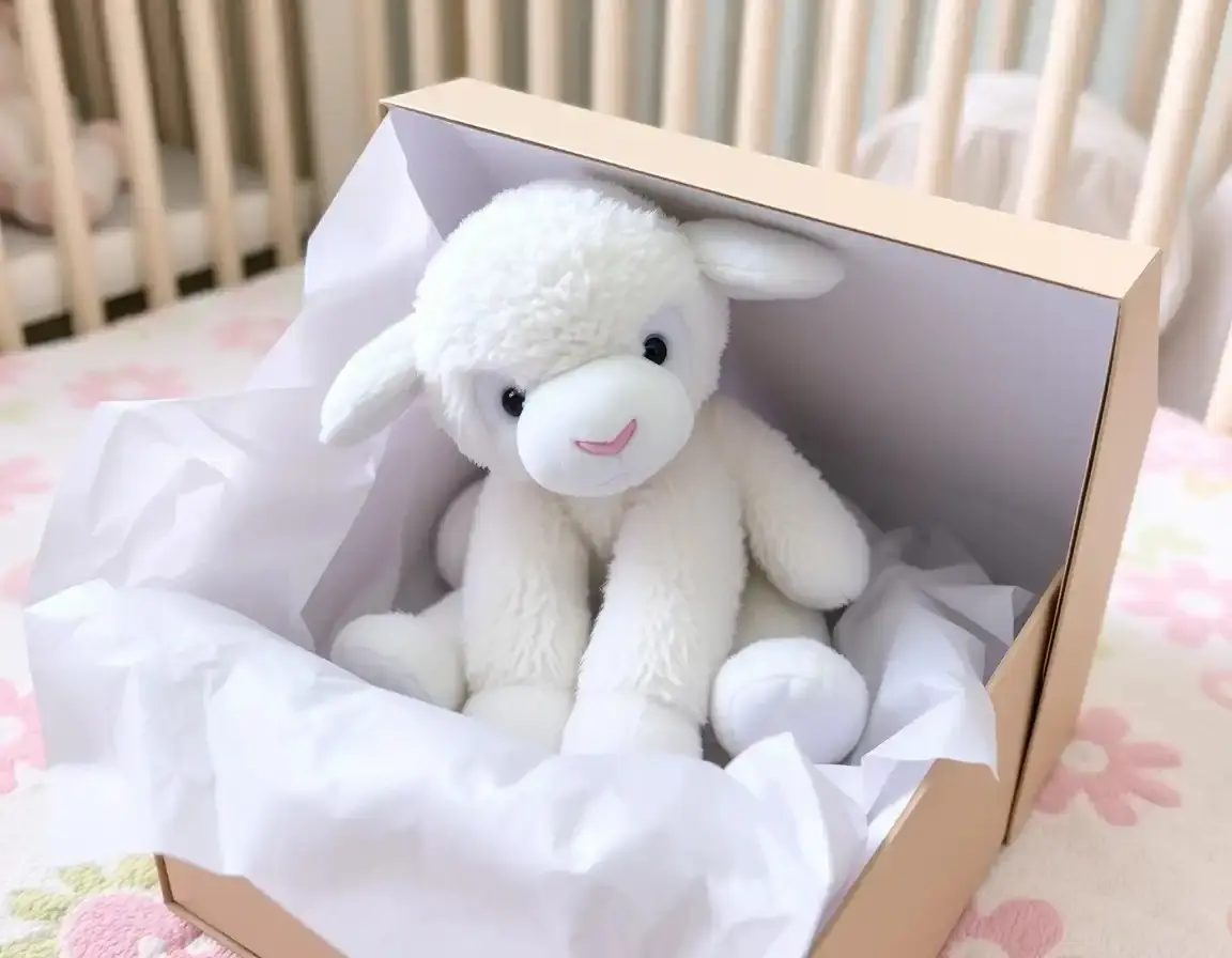 Hochwertiges Plüschlamm Taufgeschenk