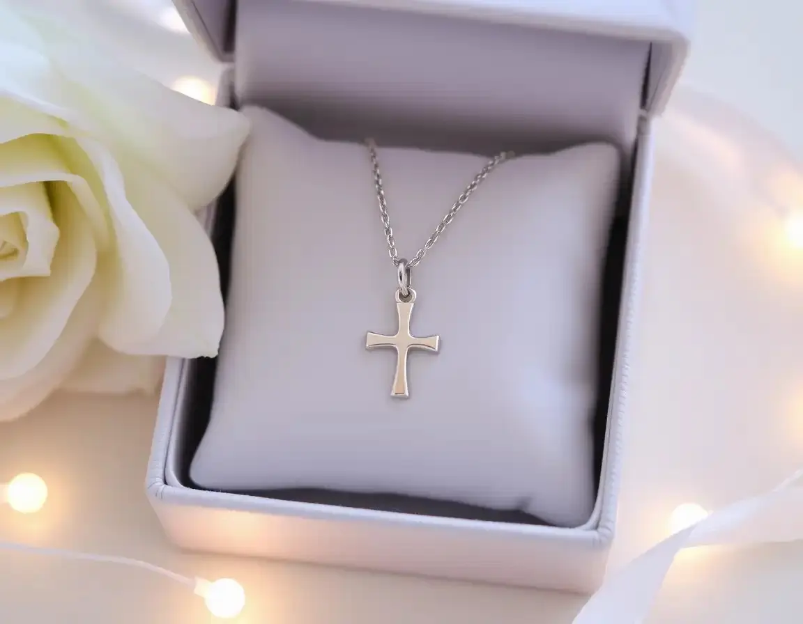 Silbernes Kreuz-Halskette Taufgeschenk