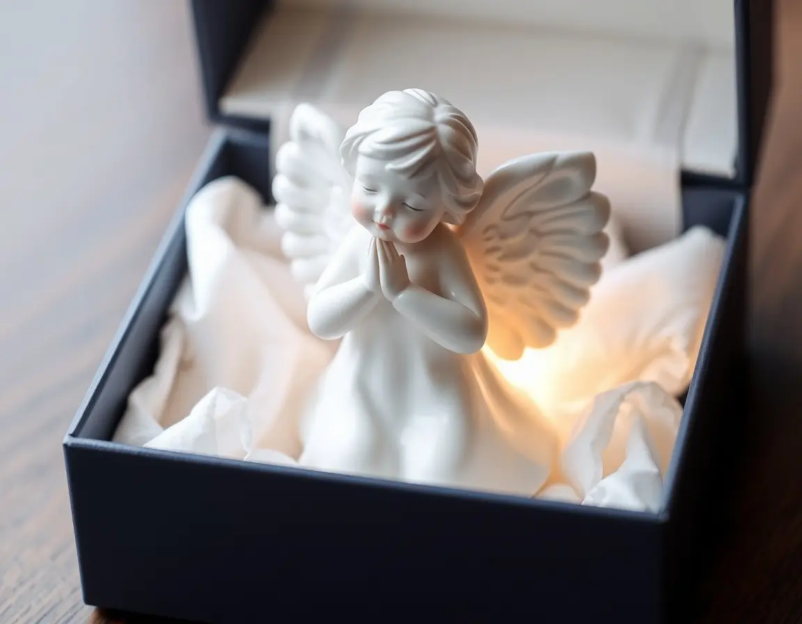 Porzellan Schutzengel Figur