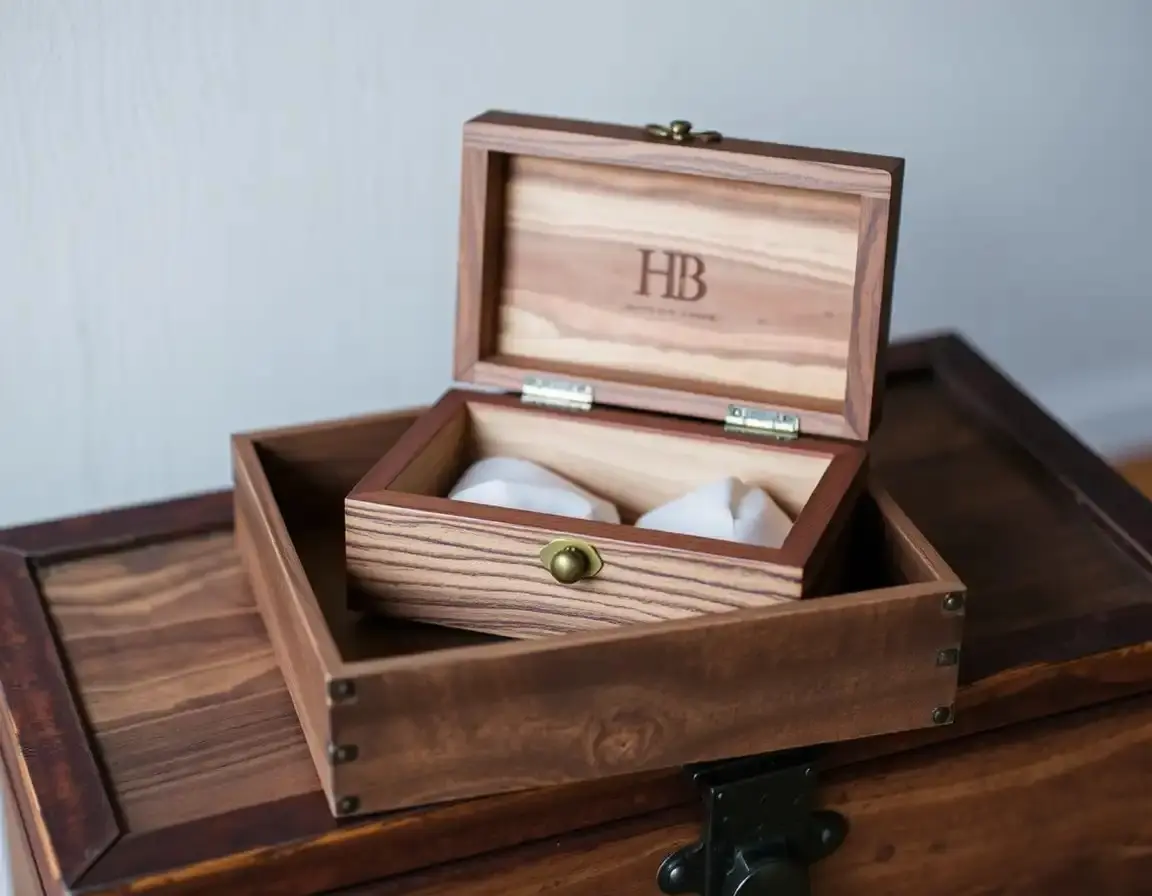 Holzkiste mit Gravur für Erinnerungen