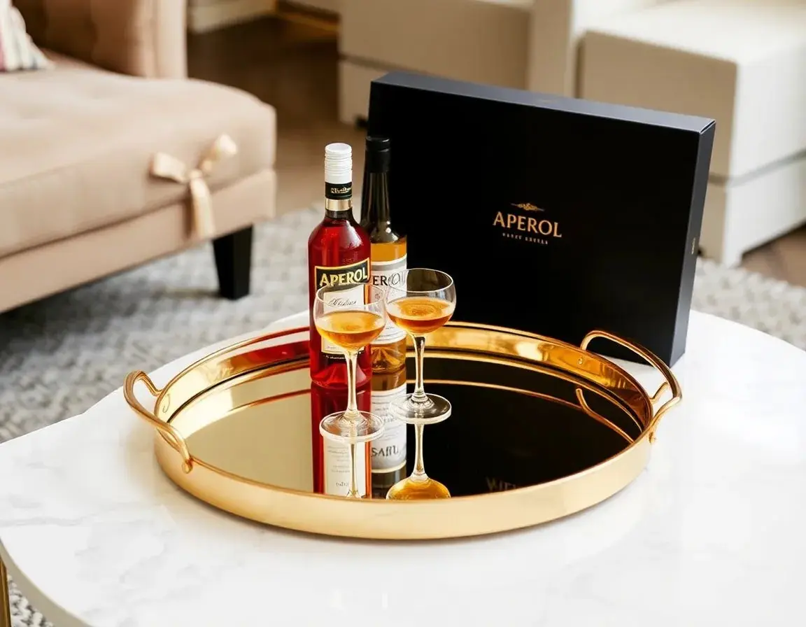 Elegantes Serviertablett mit Spiegel