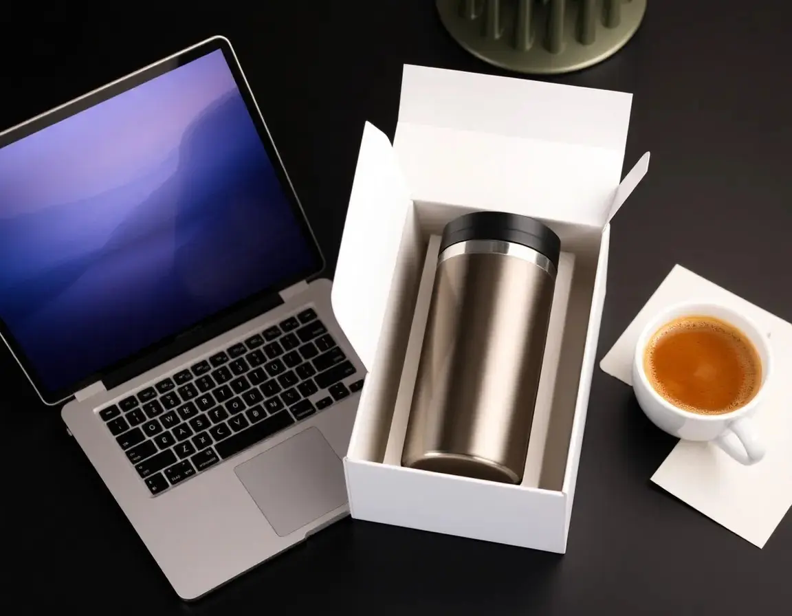 Isolierte Kaffeetasse als Geschenk für Kollegen