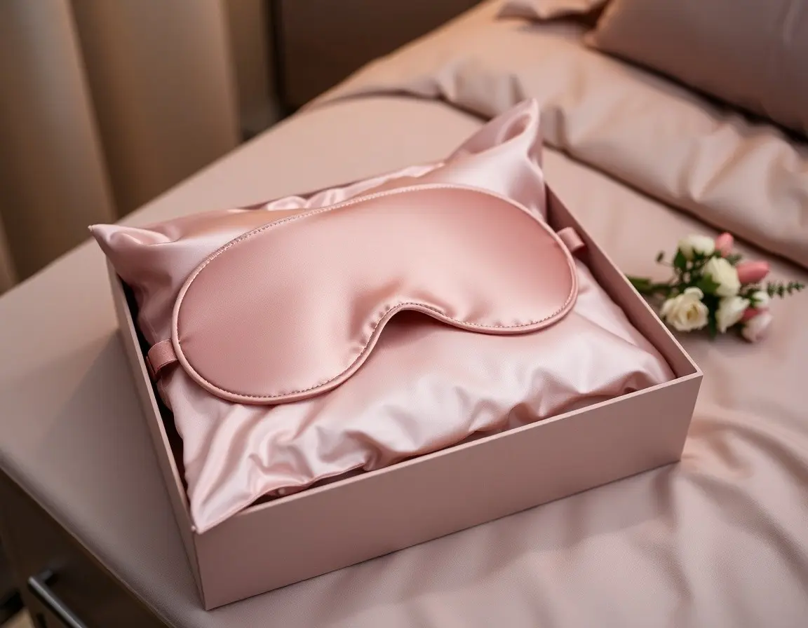 Hochwertiges Seiden-Schlafset (Maske & Kissen)