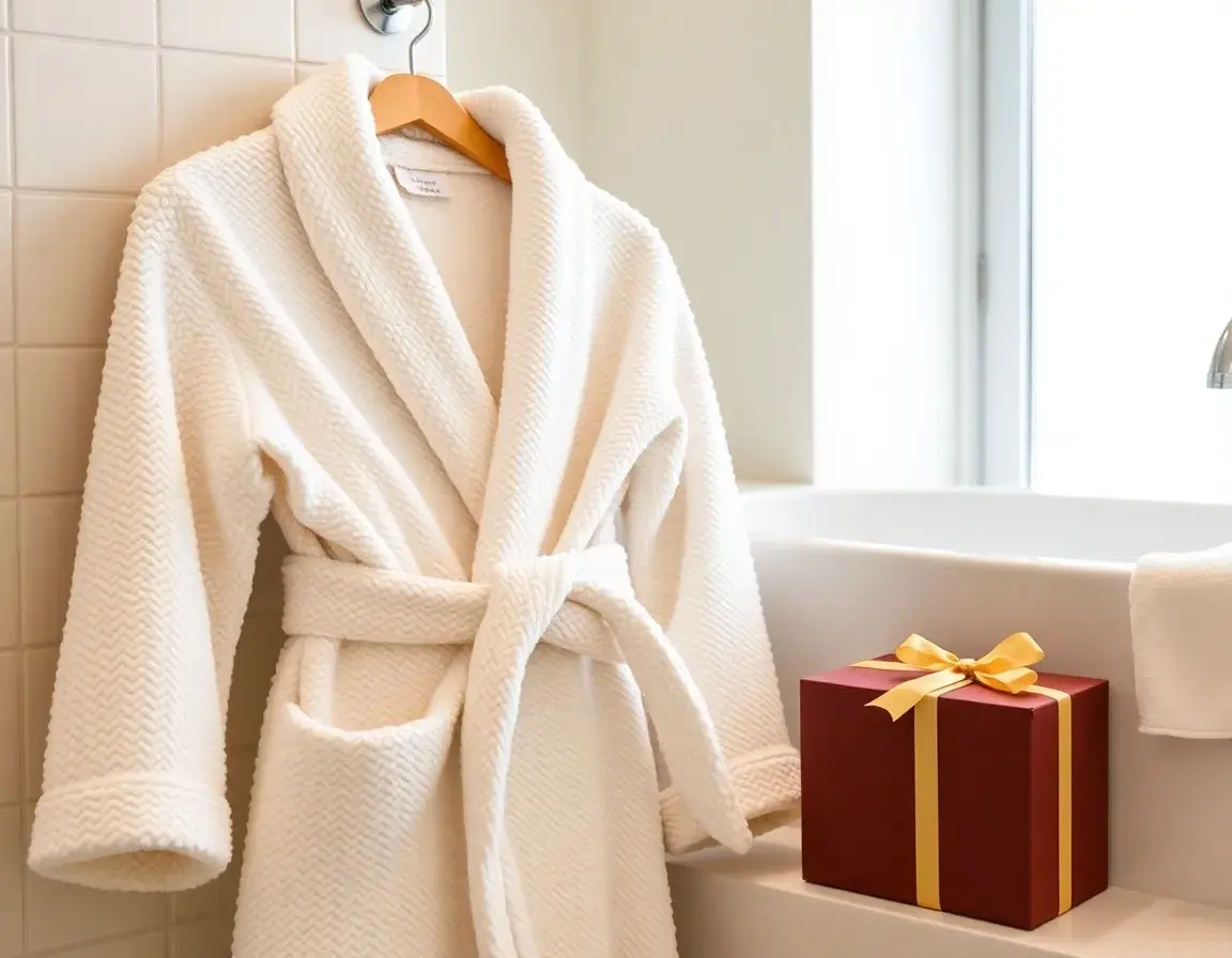 Luxuriöser Frottee- oder Baumwoll-Bademantel